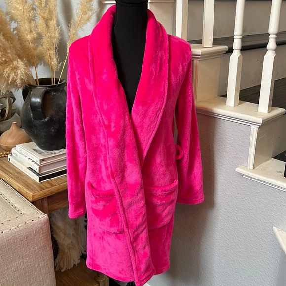 Juicy Couture Pink Long Sleeve Bath Robe Size Medium - Picture 1 of 8